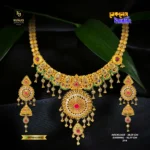 21K Gold Necklace & Earring Set 006