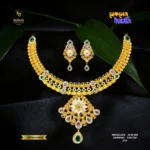 21K Gold Necklace & Earring Set 009