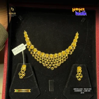 22K Gold Necklace & Earring Set 007